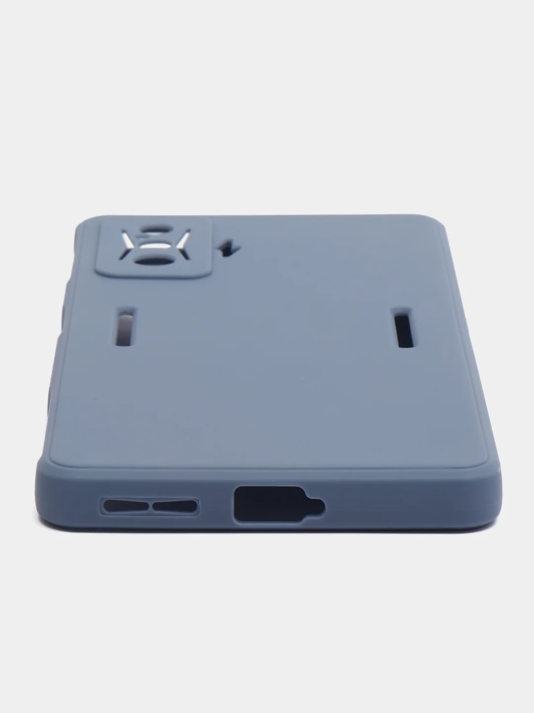 Синий меланж чехол для Xiaomi Poco F4 GT (Поко Ф4 Джити) силиконовый, черный, матовый, с защитой камеры