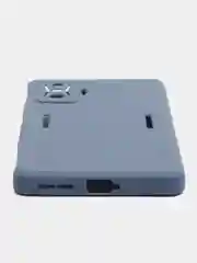 Синий меланж чехол для Xiaomi Poco F4 GT (Поко Ф4 Джити) силиконовый, черный, матовый, с защитой камеры
