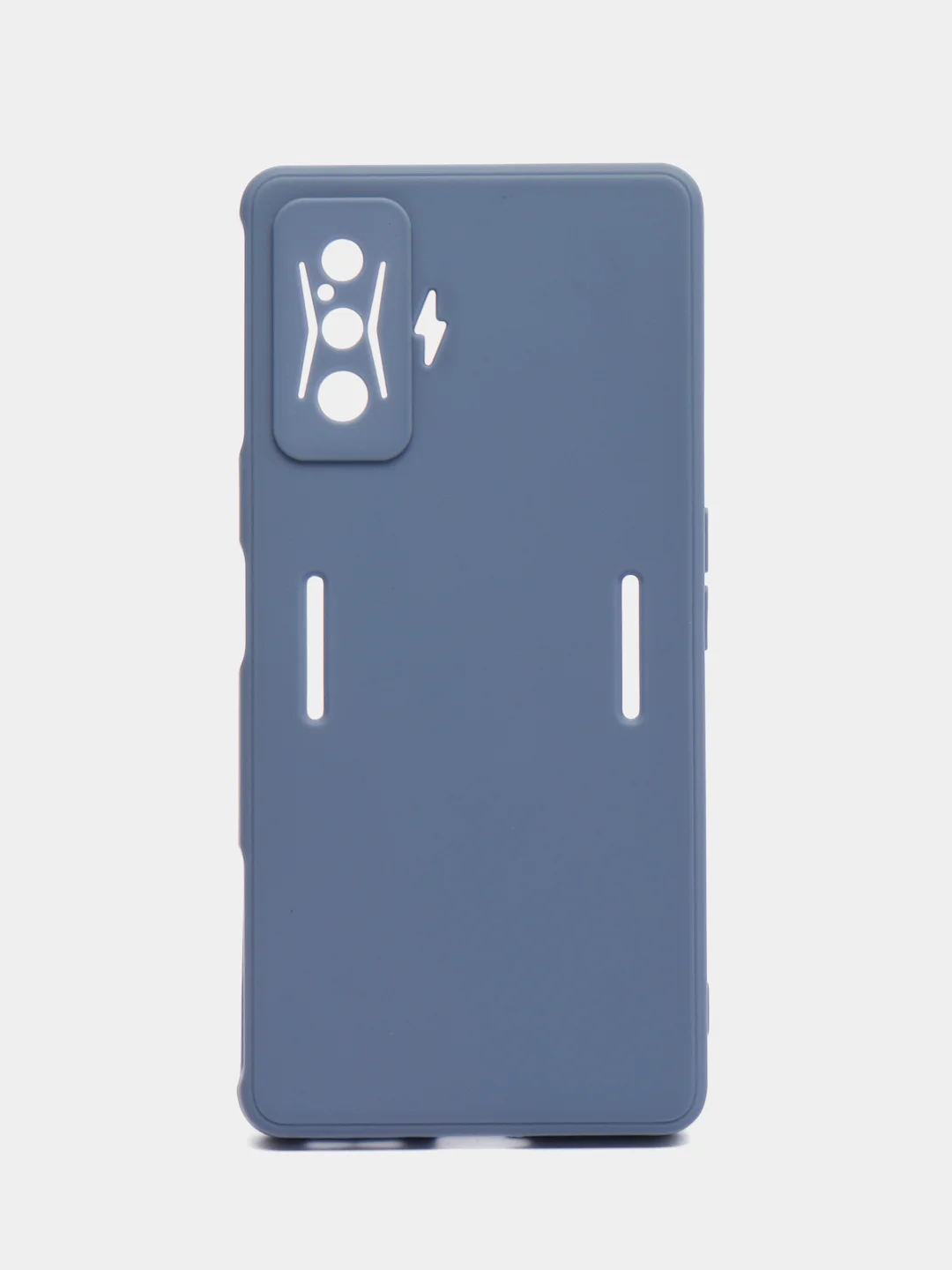 Синий меланж чехол для Xiaomi Poco F4 GT (Поко Ф4 Джити) силиконовый, черный, матовый, с защитой камеры