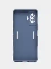 Синий меланж чехол для Xiaomi Poco F4 GT (Поко Ф4 Джити) силиконовый, черный, матовый, с защитой камеры