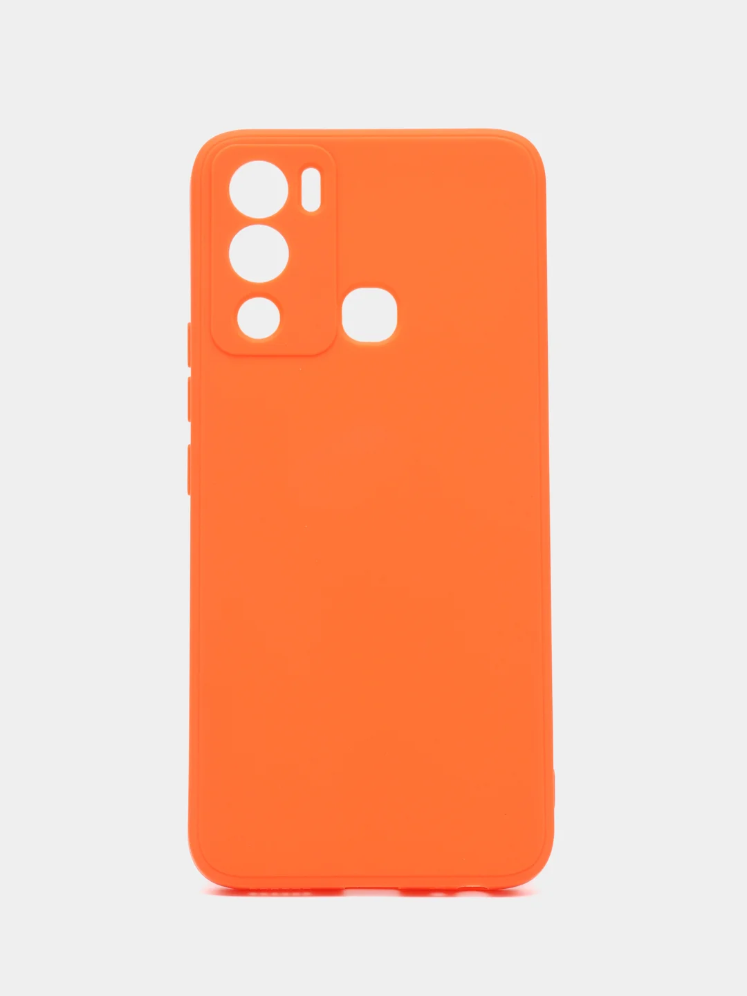 Оранжевый силиконовый чехол для Infinix Hot 12i (Инфиникс Хот 12 ай), матовый, с защитой камеры