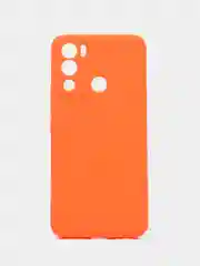 Оранжевый силиконовый чехол для Infinix Hot 12i (Инфиникс Хот 12 ай), матовый, с защитой камеры