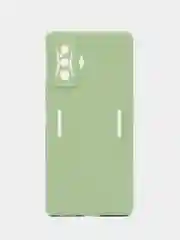 Зеленый чехол для Xiaomi Poco F4 GT (Поко Ф4 Джити) силиконовый, черный, матовый, с защитой камеры