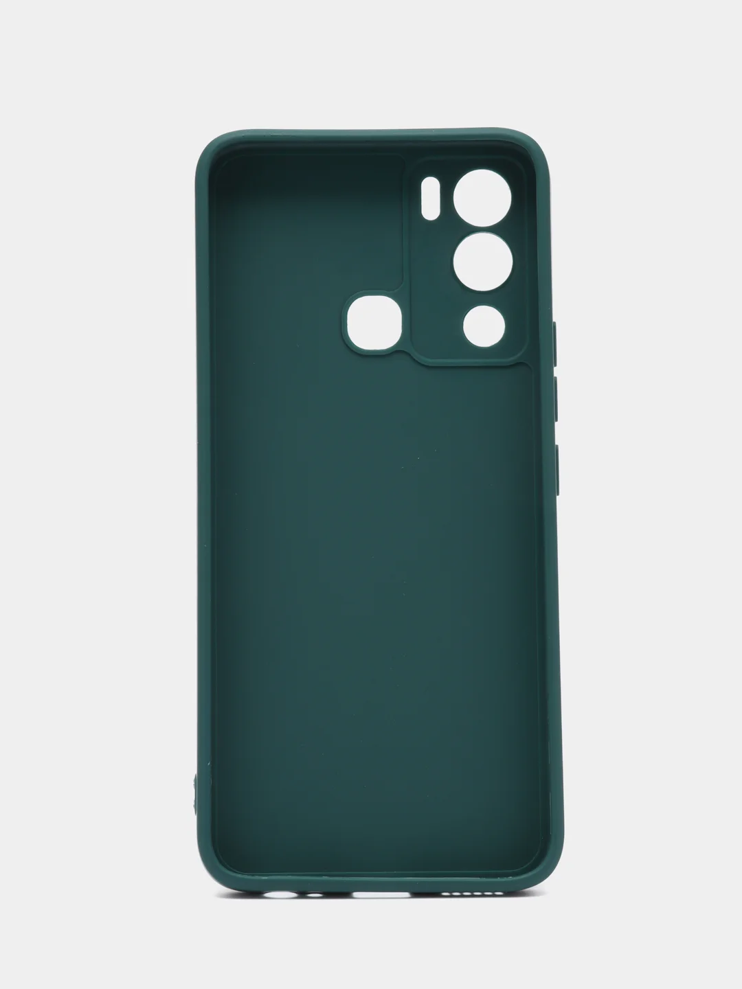 Тёмно-зелёный силиконовый чехол для Infinix Hot 12i (Инфиникс Хот 12 ай), матовый, с защитой камеры