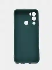 Тёмно-зелёный силиконовый чехол для Infinix Hot 12i (Инфиникс Хот 12 ай), матовый, с защитой камеры