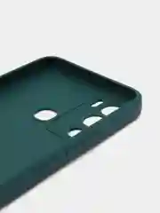 Тёмно-зелёный силиконовый чехол для Infinix Hot 12i (Инфиникс Хот 12 ай), матовый, с защитой камеры