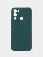 Тёмно-зелёный силиконовый чехол для Infinix Hot 12i (Инфиникс Хот 12 ай), матовый, с защитой камеры
