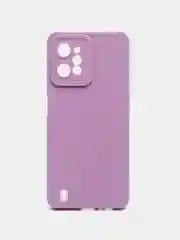 Сиреневый чехол силиконовый на Realme C31, с защитой камеры