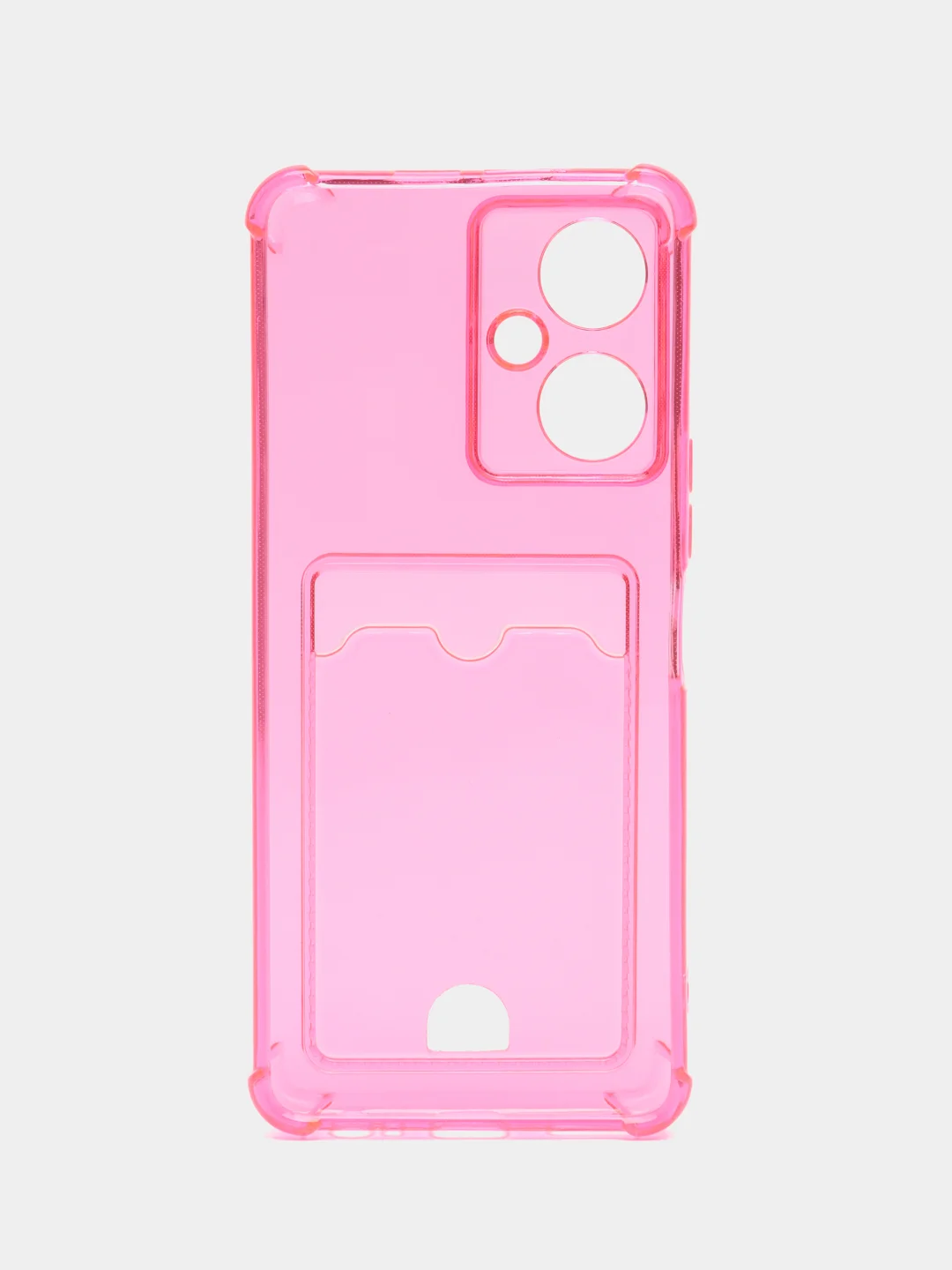 Фуксия чехол для Tecno Camon 19 / 19 Pro 5G, прозрачный, с карманом для карты