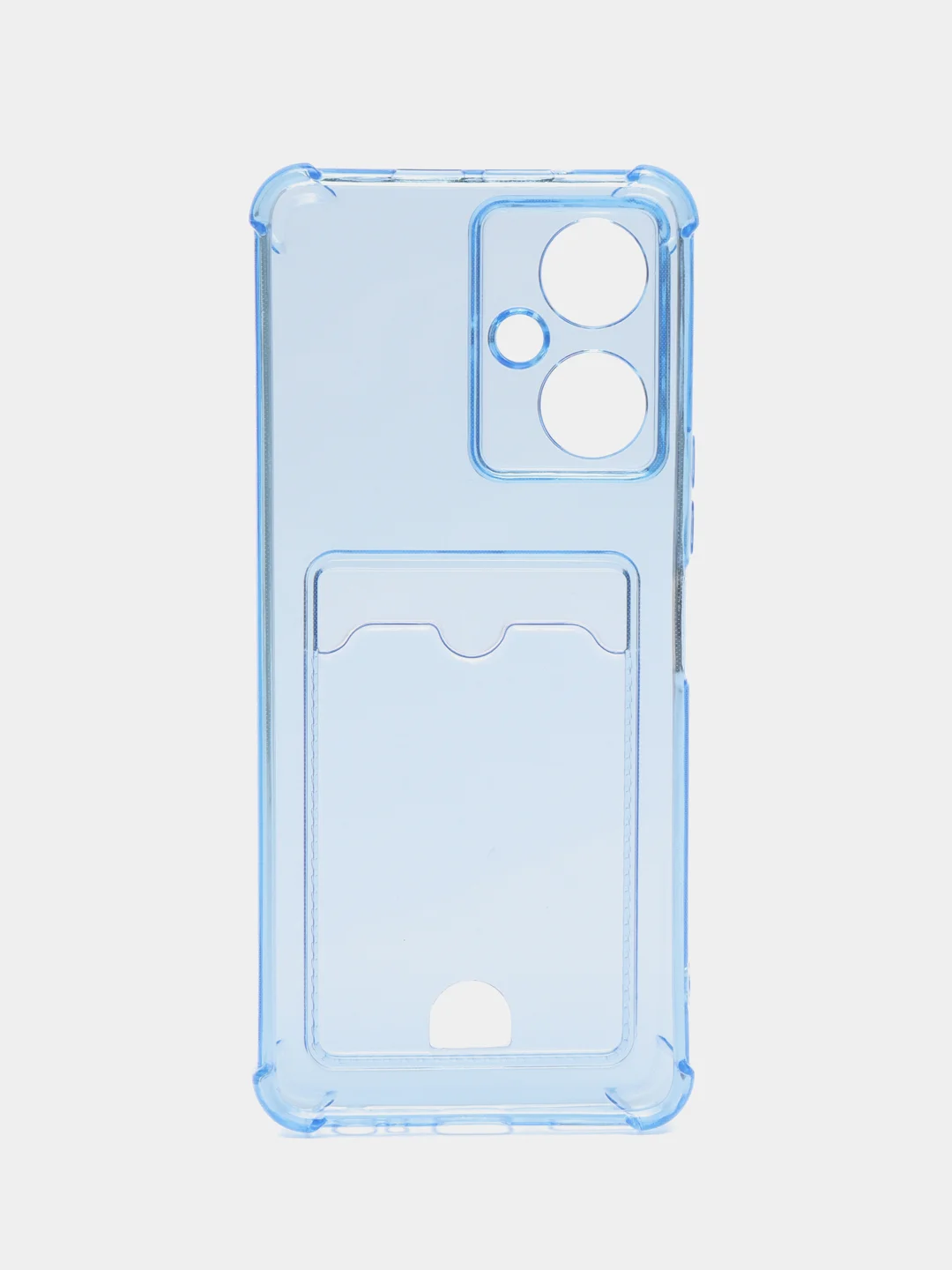 Голубой чехол для Tecno Camon 19 / 19 Pro 5G, прозрачный, с карманом для карты