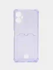 Сиреневый чехол для Tecno Spark 9 Pro Техно Спарк 9 Про, прозрачный с карманом для карты