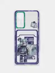 Темно-синий чехол Xiaomi 12, 12S, 12X, прозрачный, с карманом для карты, с рисунком