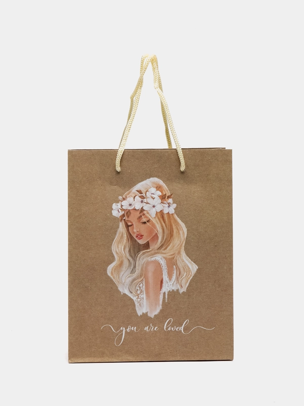 Пакет подарочный "You are loved", крафт