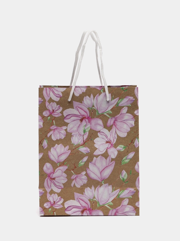 Пакет подарочный "Flowers", крафт