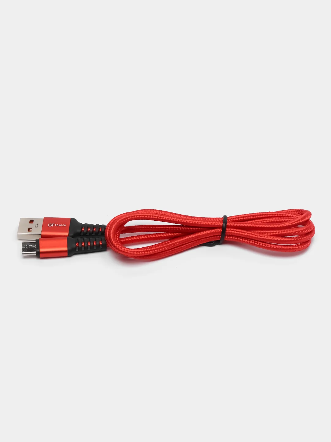 Красный кабель USB на Type-C "GFPower 02T", 1 метр, 2.4A, нейлон, Android