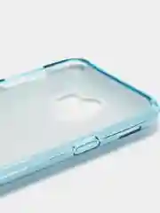 Голубой силиконовый чехол-накладка с блестками на Samsung J4