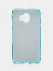 Голубой силиконовый чехол-накладка с блестками на Samsung J4