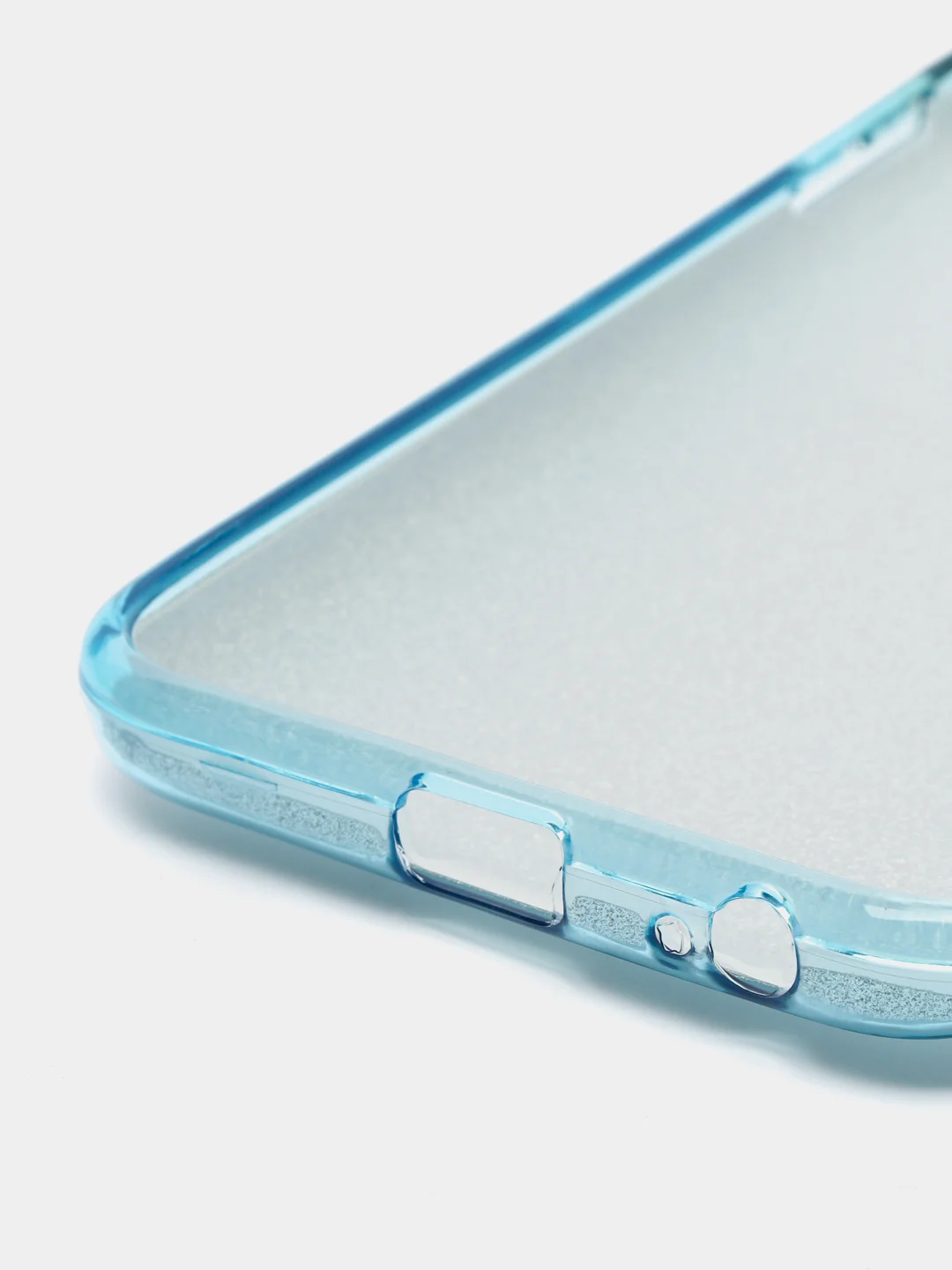 Голубой силиконовый чехол-накладка с блестками на Samsung J4