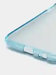 Голубой силиконовый чехол-накладка с блестками на Samsung J4