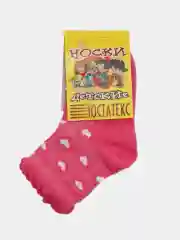 Розовый носки детские летние с перфорацией и рисунком, на 1-2 года, ЮстаТекс
