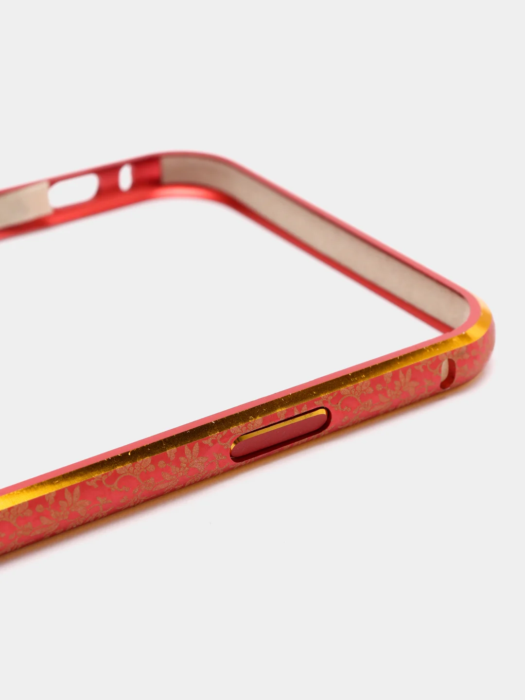 Коралловый бампер алюминиевый для iPhone 6, 6S, с золотым узором