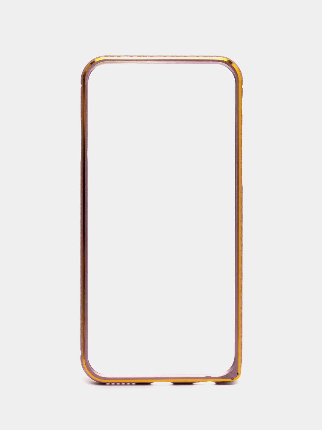 Розовый бампер алюминиевый для iPhone 6, 6S, с золотым узором