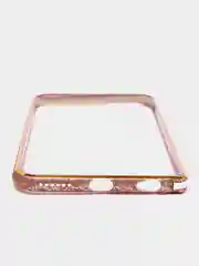 Розовый бампер алюминиевый для iPhone 6, 6S, с золотым узором