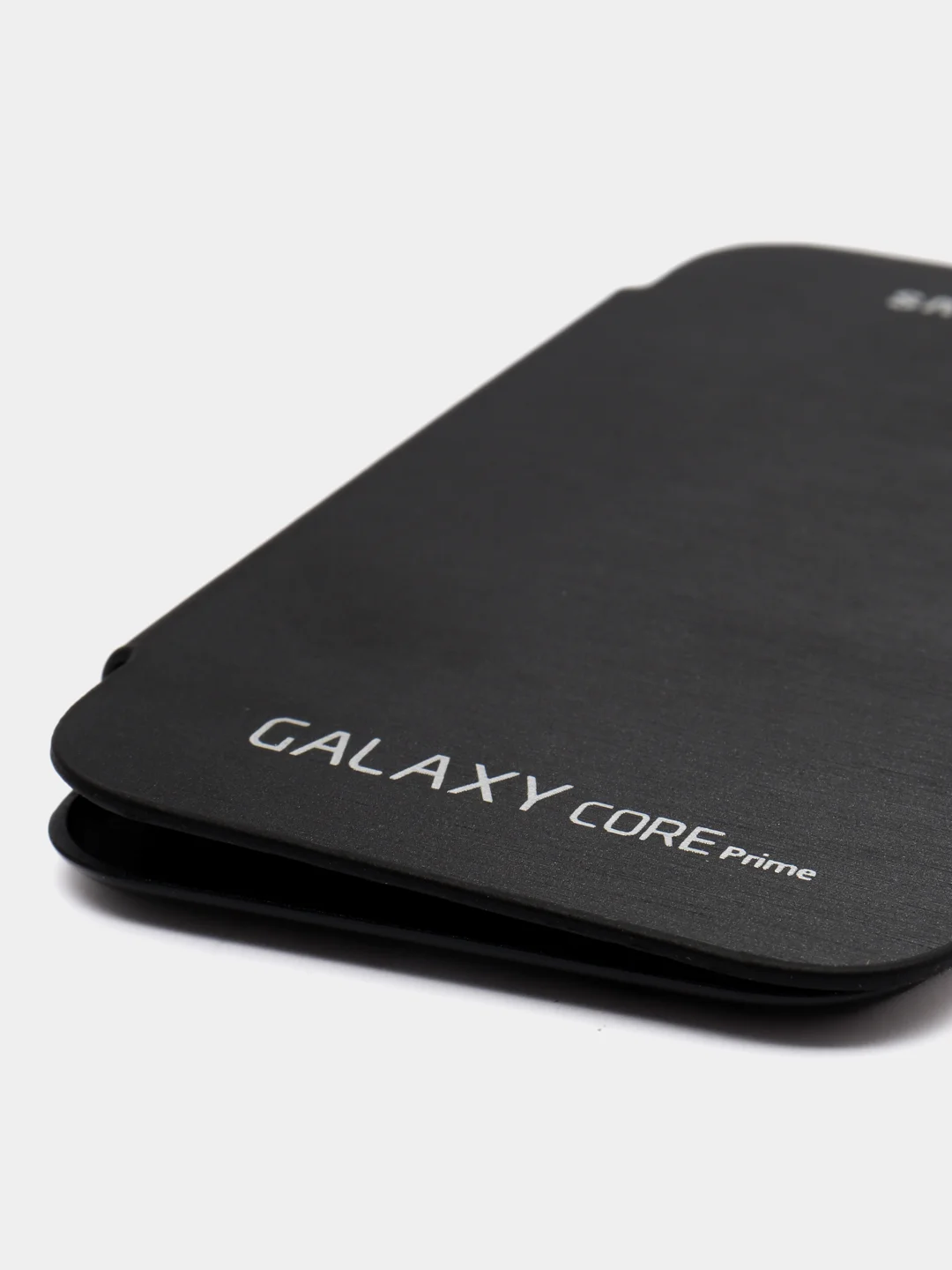 Черный чехол-книжка для Samsung Galaxy Core Prime, кожаный