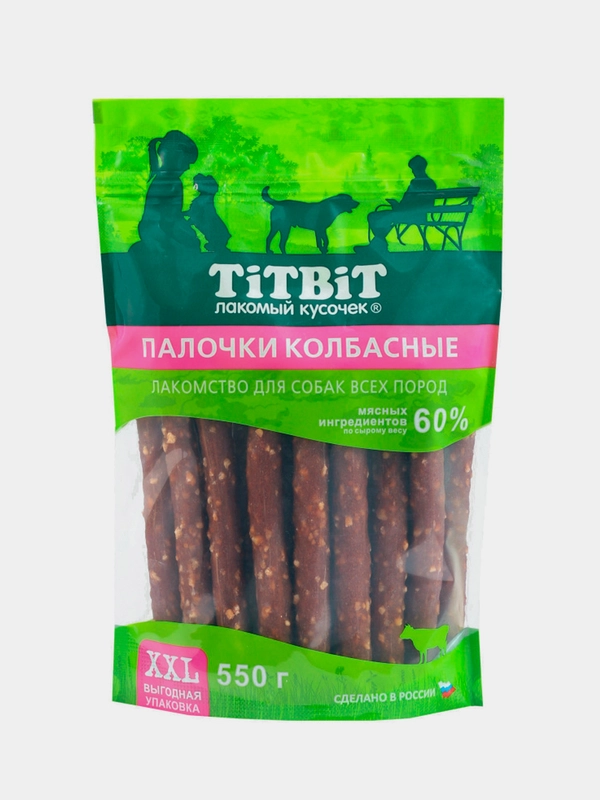 Лакомства Titbit, палочки колбасные, для собак всех пород, 550 г