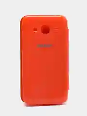Оранжевый чехол-книжка для Samsung Galaxy Core Prime, кожаный