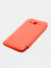 Оранжевый чехол-книжка для Samsung Galaxy Core Prime, кожаный
