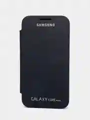 Синий меланж чехол-книжка для Samsung Galaxy Core Prime, кожаный