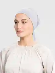 Серебряный бони на завязке, прямой лоб