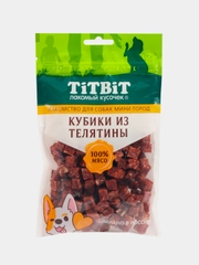 Лакомства Titbit, Кубики из телятины, для собак мини пород, 100 г