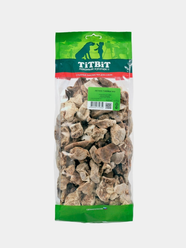Лакомства для собак Titbit, Легкое говяжье BIG, 140 г