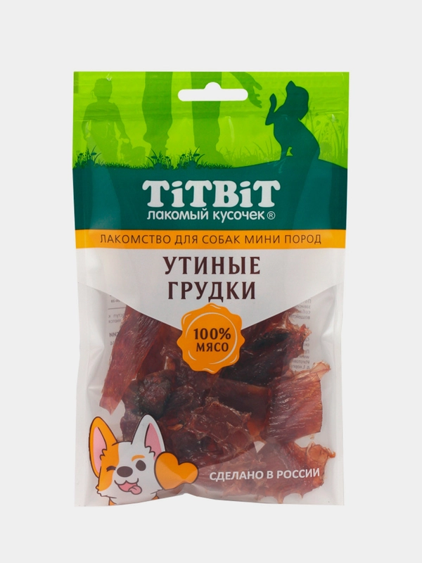 Лакомства Titbit, Утиные грудки, для собак мини пород, 70 г