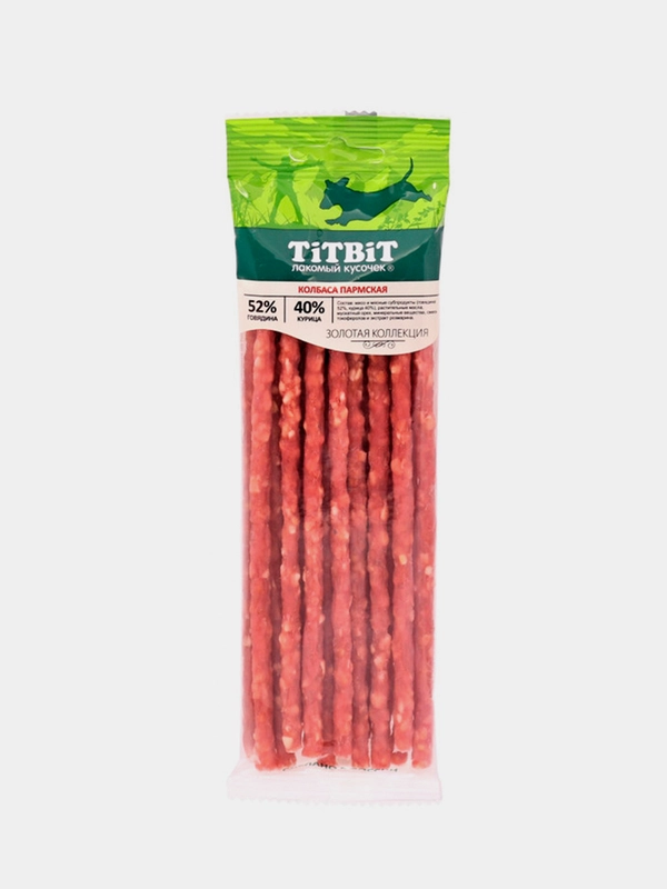 Лакомства для собак Titbit Колбаса Пармская, 80 г, 8 упаковок