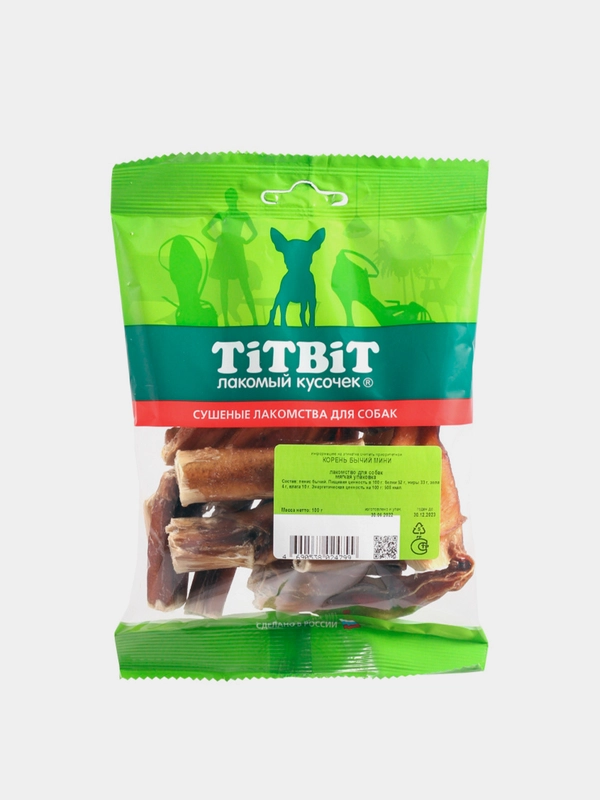 Лакомства для собак Titbit Корень бычий мини, 100 г
