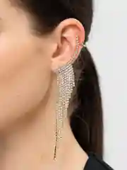 Золотой женские вечерние серьги
