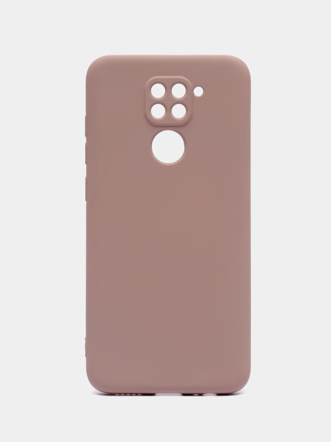 Пудровый чехол Xiaomi Redmi Note 9, Редми Нот 9 силиконовый, с закрытым низом и бархатом внутри