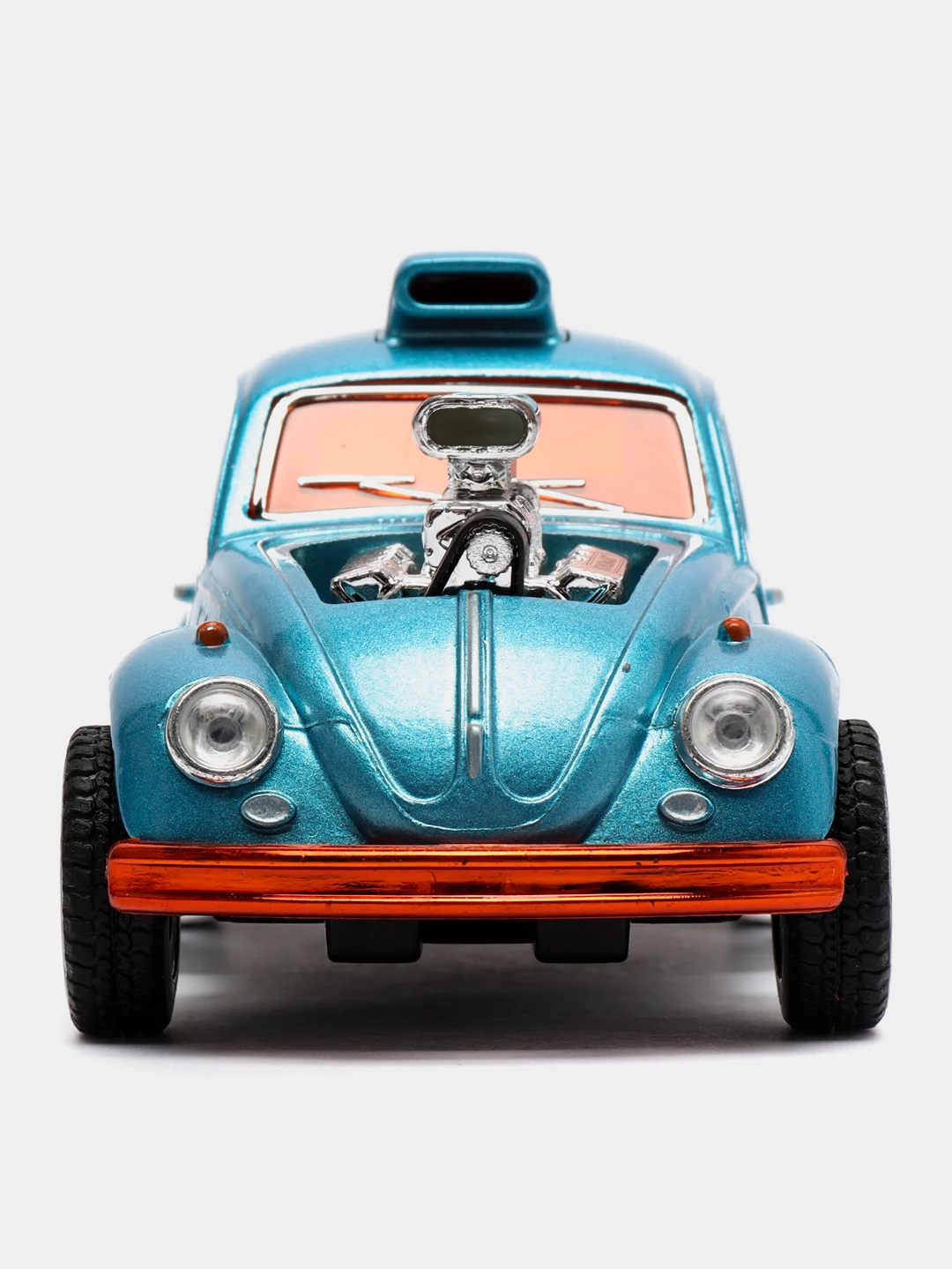 Голубой машинка металлическая Kinsmart Volkswagen Beetle Custom Dragracer KT5405D, 1:32