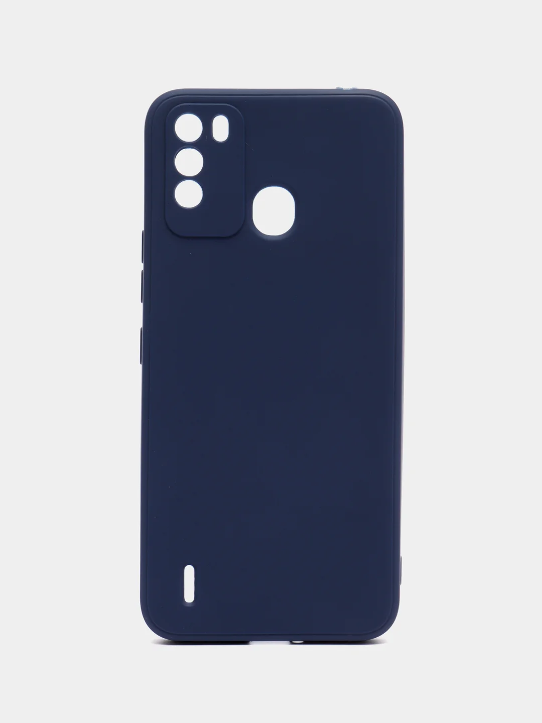 Темно-синий чехол для Itel Vision 1 pro, S16 (Ител Вижн 1 про, с16), силиконовый, с защитой камеры