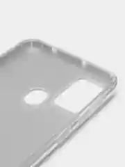 Серебряный чехол блестящий Samsung Galaxy M31 накладка c блёстками