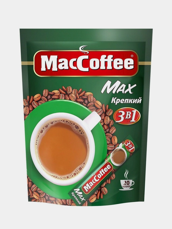 Кофейный напиток MacCofee MAX крепкий растворимый, м/уп, 20 шт