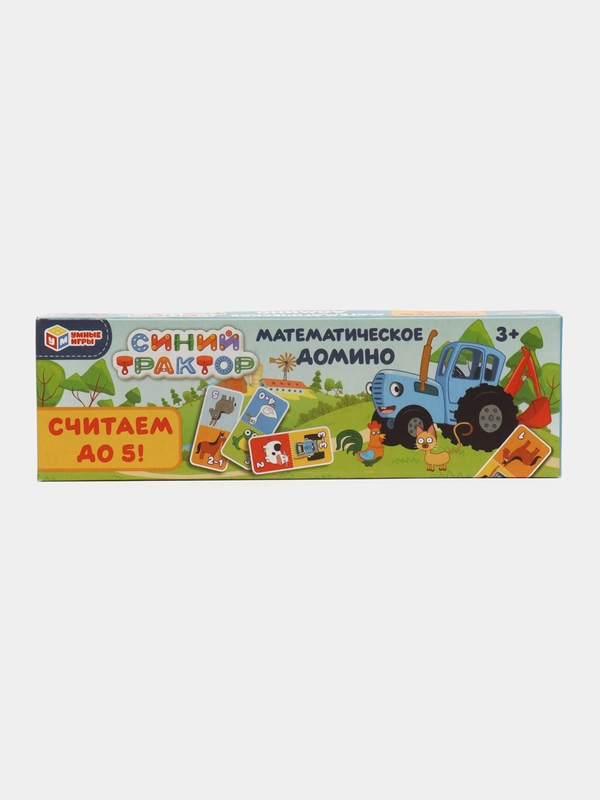 Настольная игра Домино математическое,  Считаем до 5,  Синий трактор,  175*55*18 мм