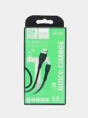Черный кабель USB на Type-C "GFPower F16T", с индикацией, 1 м, 3.6A, ПВХ