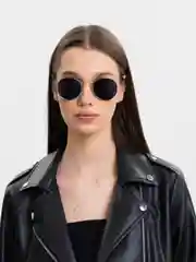 Угольный солнцезащитные очки, круглые