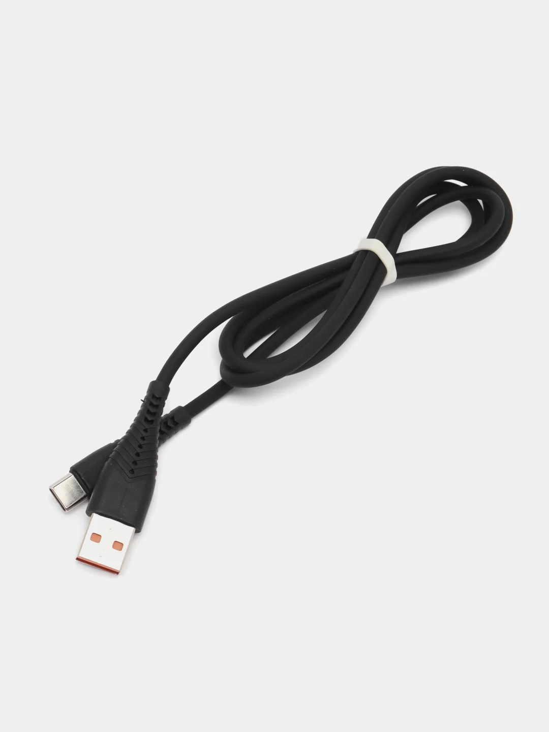 Черный кабель USB на Type-C "GFPower 19T", 1 метр, 2.4 A, силиконовый