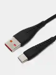 Черный кабель USB на Type-C "GFPower 19T", 1 метр, 2.4 A, силиконовый