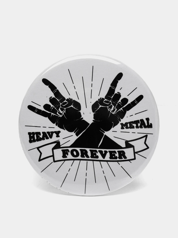 Значок "Heavy metal forever" из серии "Рок", 56 мм